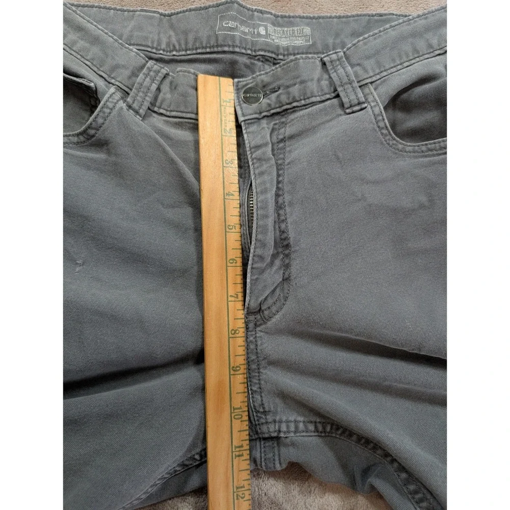 Carhartt Work Pants Mens 34x32 Gray Rugged Flex Relaxed Fit Canvas BN2517-M